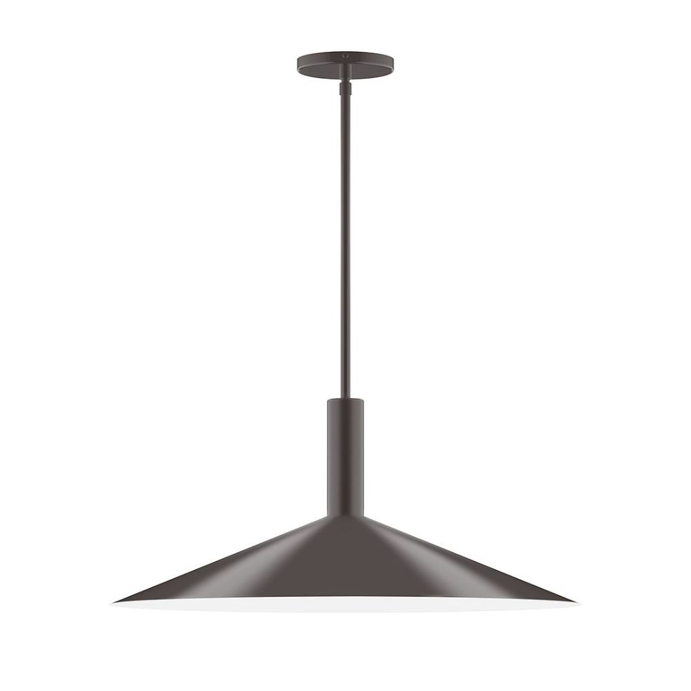 Montclair Lightworks STGX478-51 24" Stack Shallow Cone Stem Hung Pendant Architectural Bronze Finish